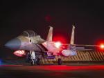 Pilotos del Ejército de Israel regresando tras la actividad anoche para la intercepción de misiles iraníes