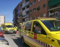 Los servicios de emergencias en la zona del suceso. /112 Comunidad de Madrid