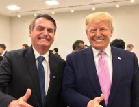 Bolsonaro y Trump en la reunión del G20, en Japón.