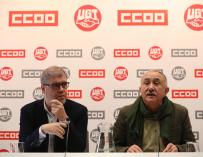 Unai Sordo y Pepe Álvarez, CCOO y UGT