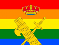 Guardia Civil y la bandera LGTB