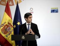 El presidente ejecutivo de Telefónica, José María Álvarez-Pallete, durante la presentación de la agenda 'España Digital 2025' en Moncloa, Madrid (España), a 23 de julio de 2020.