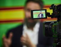El presidente de Vox, Santiago Abascal, en una entrevista concedida a Europa Press.