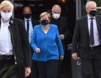 La canciller de Alemania, Angela Merkel, en un acto público en Stralsund.