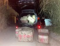Vehículo cargado de droga en el operativo de Estepona donde fueron heridos dos agentes.