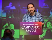 El secretario general de Podemos y vicepresidente segundo del Gobierno, Pablo Iglesias, interviene en el Consejo Confederal de Unidas Podemos.