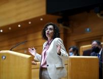 La ministra de Hacienda y portavoz del Gobierno, María Jesús Montero, durante una sesión plenaria en el Senado, en Madrid (España), a 14 de diciembre de 2020.