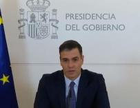 Pedro Sánchez en su mensaje a las tropas