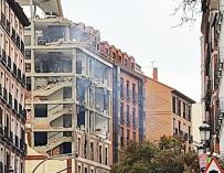 Imagen del edificio afectado por la explosión en la calle Toledo.