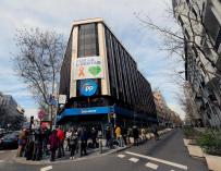 Imagen de la sede del PP, en la calle Génova de Madrid
