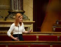 La líder de los comuns en el Parlament, Jéssica Albiach, interviene durante la Diputación Permanente del Parlament