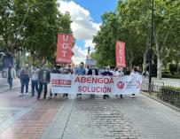 Manifestación de trabajadores de Abengoa en Sevilla.