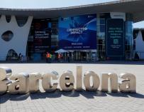 Acceso al recinto ferial donde se celebrará el Mobile World Congress (MWC) de Barcelona.
