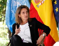 La ministra de Transición Ecológica, Teresa Ribera participa en el panel de alto nivel 'Acción climática para una recuperación verde' celebrado en Madrid.