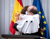 La ministra de Hacienda y Función Pública, María Jesús Montero, tras recibir la cartera de Función Pública de manos de su antecesor en el cargo, Miquel Iceta.