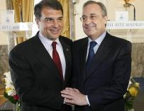 Florentino Pérez y Joan Laporta se han hecho inseparables en su batalla contra los clubes-estado que quieren dominar en Europa