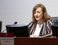 23/02/2022.- La presidenta de la Autoridad Independiente de Responsabilidad Fiscal (AIReF), Cristina Herrero, ha considerado este miércoles "impensable" la recuperación "ahora mismo" de la regla europea de mantener la deuda pública por debajo del 60 % del PIB.
