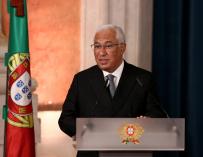 30 March 2022, Portugal, Lisbon: Portuguese Prime Minister Antonio Costa delivers a speech during the swearing-in ceremony of the new government at the Ajuda Palace.