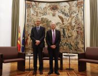 El gobernador del Banco de España, Pablo Hernández de Cos, y el presidente de la Fed, Jerome Powell