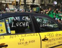Una de las manifestaciones del taxi.