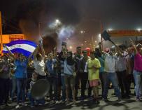 Un grupo de personas se manifiesta en Managua