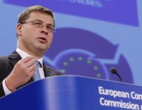 The vice president of the European Commission responsible for the euro, Valdis Dombrovskis.