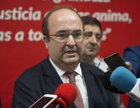El primer secretario del PSC, Miquel Iceta, este sábado en Jaén