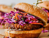 Fotografía de la hamburguesa sana de lentejas que triunfa en Instagram.