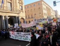 Manifestación contra la mina de uranio en Salamanca en el año 2018.