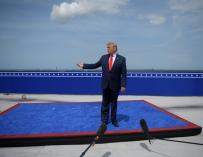 El presidente de Estados Unidos, Donald Trump, en su intervención del sábado desde Cabo Cañaveral