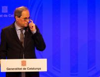El president de la Generalitat, Quim Torra, en una comparecencia.