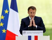 El presidente francés, Emmanuel Macron, durante una reunión con miembros de la Convención Ciudadana sobre el Clima.