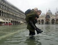 Venecia durante una de las recientes mareas altas