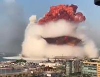 Captura de un vídeo grabado tras la potente explosión