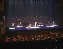 Ensayo general de 'La Traviata' en el Teatro Real, que será la primera ópera semiescenificada en el mundo postconfinamiento. Ensayo general de 'La Traviata' en el Teatro Real, que será la primera ópera semiescenificada en el mundo postconfinamiento. (Foto de ARCHIVO) 28/6/2020