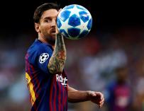 Messi en imagen de archivo durante un partido de la Liga de Campeones con el Barça