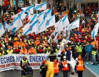 Protesta de los trabajadores de Alcoa San Cibrao