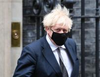 UK Prime Minister Boris Johnson leaves 10 Downing Street to attend Prime Minister's Questions at the Houses of Commons.