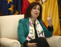La ministra de Defensa, Margarita Robles, durante una entrevista con Europa Press, en Madrid