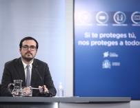 El ministro de Consumo, Alberto Garzón, durante una rueda de prensa convocada ante los medios posterior al Consejo de Ministros.
