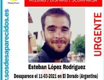 Esteban López desaparecido