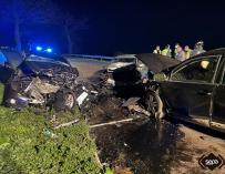 Tres coches se vieron involucrados en el grave accidente de Tineo (Asturias).