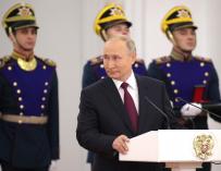 El presidente de Rusia, Vladimir Putin, en la entrega de medallas de "Héroe de la Federación Rusa".
