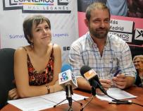 Eva Martínez y Fran Muñoz, en comparecencia de prensa MÁS MADRID-LEGANEMOS (Foto de ARCHIVO) 11/9/2019