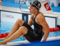 La nadadora Mireia Belmonte tras la final de los 400 estilos de los JJOO. Juegos Olímpicos.