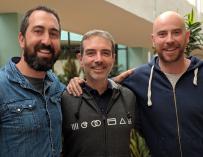 Joaquim Lecha, CEO de Typeform, junto a los dos cofundadores.