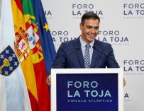 El presidente del Gobierno, Pedro Sánchez, interviene en la clausura de la III Edición del Foro La Toja 2021, en O Grove, Pontevedra.
