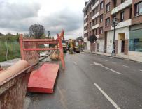 Obras en Oviedo, calles cortadas por obras de saneamiento. EUROPA PRESS 15/11/2021