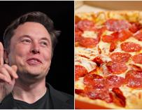 Elon Musk, CEO de SpaceX, y una pizza.