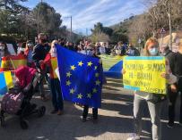 Unas 40 personas se concentran frente al consulado de Rusia en Barcelona por la agresión a Ucrania EUROPA PRESS 24/2/2022